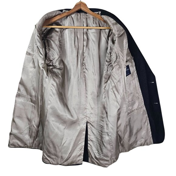 Brooks Brothers Blazer Silk Linen Wool Blend 2 Button Navy Blue Men Size 44L - Picture 6 of 14